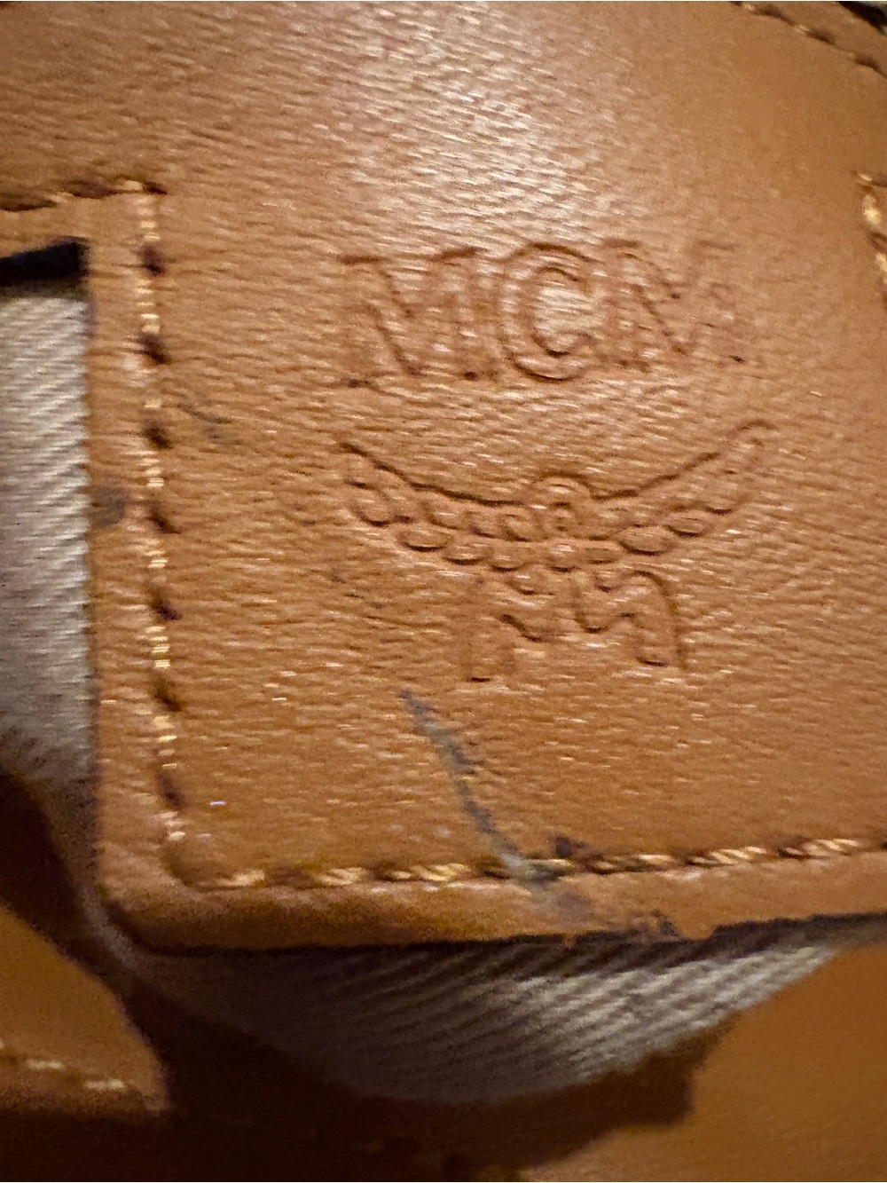 MCM Cognac Year of the mouse Visetos Tote with Yellow Cheese & Pink Mouse Patch - Picture 11 of 14